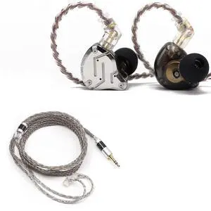 KZ ZS10 Pro 4BA+1DD 5 Driver in Ear Monitor(with Mic, Black) + Tripowin Zonie 16 Core Silver Plated IEM Cable(Recessed 2pin, 3.5mm, Grey) KZ ZS10 Pro 4BA+1DD 5 Driver in Ear Monitor(with Mic, Black) + Tripowin Zonie 16 Core Silver Plated IEM Cable(Recessed 2pin, 3.5mm, Grey)
