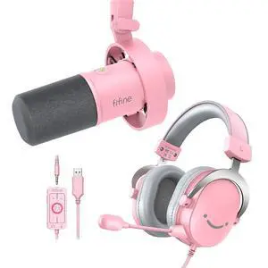 Streaming Mic and Gaming Headset Kit, XLR/USB Dynamic Microphone Over-Ear Wired Headphones Bundle with XLR Interface,Gain Knob,3.5mm Headphone Jack, Detachable Microphone for Podcast(K688P+H9P) Streaming Mic and Gaming Headset Kit, XLR/USB Dynamic Microphone Over-Ear Wired Headphones Bundle with XLR Interface,Gain Knob,3.5mm Headphone Jack, Detachable Microphone for Podcast(K688P+H9P)
