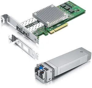 1 Pack of 10GBase-LR SFP+ Transceiver,Compatible with Intel E10GSFPLR and 1 Pack of 10Gb PCI-E NIC Network Card 1 Pack of 10GBase-LR SFP+ Transceiver,Compatible with Intel E10GSFPLR and 1 Pack of 10Gb PCI-E NIC Network Card