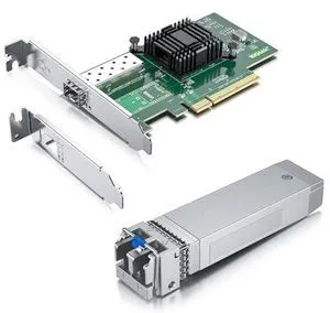 1 Pack of 10GBase-LR SFP+ Transceiver,Compatible with Intel E10GSFPLR and 1 Pack of 10Gb PCI-E NIC Network Card 1 Pack of 10GBase-LR SFP+ Transceiver,Compatible with Intel E10GSFPLR and 1 Pack of 10Gb PCI-E NIC Network Card