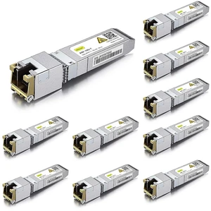 SFP+ to RJ-45 10GBase-T Transceiver, 10Gbe Copper SFP+ to Ethernet Module for Cisco SFP-10G-T-S, TP-Link TL-SM5310-T, Netgear and More, up to 30m, Pack of 10 SFP+ to RJ-45 10GBase-T Transceiver, 10Gbe Copper SFP+ to Ethernet Module for Cisco SFP-10G-T-S, TP-Link TL-SM5310-T, Netgear and More, up to 30m, Pack of 10