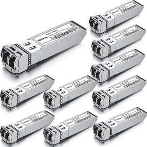 10GBase-LR Lite SFP+ IR Transceiver, 10G 1310nm SMF LC Fiber Optic Module, 1.4km, for Cisco SFP-10G-LRM2, Meraki, Ubiquiti UniFi, Mikrotik, Netgear AXM764, Supermicro, TP-Link, Pack of 10 10GBase-LR Lite SFP+ IR Transceiver, 10G 1310nm SMF LC Fiber Optic Module, 1.4km, for Cisco SFP-10G-LRM2, Meraki, Ubiquiti UniFi, Mikrotik, Netgear AXM764, Supermicro, TP-Link, Pack of 10