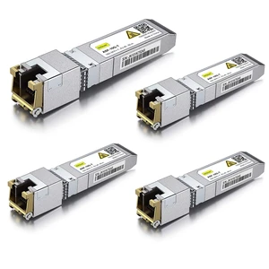 SFP+ to RJ-45 10GBase-T Transceiver, 10Gbe Copper SFP+ to Ethernet Module for Cisco SFP-10G-T-S, Ubiquiti UniFi UF-RJ45-10G, TP-Link TL-SM5310-T, Netgear and More, up to 30m, Pack of 4 SFP+ to RJ-45 10GBase-T Transceiver, 10Gbe Copper SFP+ to Ethernet Module for Cisco SFP-10G-T-S, Ubiquiti UniFi UF-RJ45-10G, TP-Link TL-SM5310-T, Netgear and More, up to 30m, Pack of 4