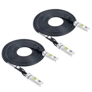 SFP+ DAC Twinax Cable - 10GBASE-CU Passive Direct Attach Copper SFP Cable for Cisco SFP-H10GB-CU5M, Ubiquiti UniFi UC-DAC-SFP+, Meraki, Fortinet, D-Link and More, 5-Meter(16.5ft), 2-Pack SFP+ DAC Twinax Cable - 10GBASE-CU Passive Direct Attach Copper SFP Cable for Cisco SFP-H10GB-CU5M, Ubiquiti UniFi UC-DAC-SFP+, Meraki, Fortinet, D-Link and More, 5-Meter(16.5ft), 2-Pack