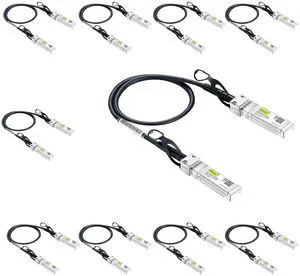 10G SFP+ DAC Cable - 10GBASE-CU Passive Direct Attach Copper Twinax SFP Cable for Cisco SFP-H10GB-CU0.25M, Meraki MA-CBL-TA-0.25M, Fortinet, Ubiquiti UniFi, 0.25-Meter(0.82ft), 10-Pack 10G SFP+ DAC Cable - 10GBASE-CU Passive Direct Attach Copper Twinax SFP Cable for Cisco SFP-H10GB-CU0.25M, Meraki MA-CBL-TA-0.25M, Fortinet, Ubiquiti UniFi, 0.25-Meter(0.82ft), 10-Pack
