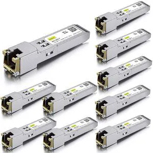 10/100/1000Base-T Copper SFP, Auto-Negotiation SFP to RJ45 Mini-GBIC Transceiver for Cisco GLC-T/SFP-GE-T, Pack of 10 10/100/1000Base-T Copper SFP, Auto-Negotiation SFP to RJ45 Mini-GBIC Transceiver for Cisco GLC-T/SFP-GE-T, Pack of 10