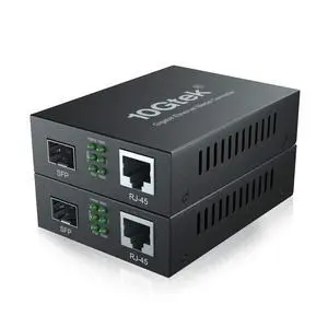 Gigabit Ethernet Media Converter, Open SFP Fiber to Ethernet RJ45 Converter for 10/100/1000Base-Tx to SFP(SFP Slot Without Module), UL Certified, Pack of 2 Gigabit Ethernet Media Converter, Open SFP Fiber to Ethernet RJ45 Converter for 10/100/1000Base-Tx to SFP(SFP Slot Without Module), UL Certified, Pack of 2