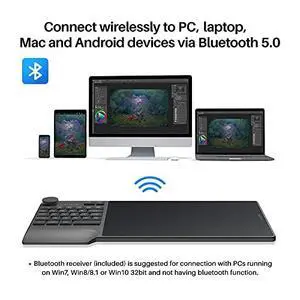 Inspiroy Keydial KD200 Wireless Drawing Tablet, Bluetooth Graphic Tablet with Keyboard Dial 5 Customized Keys Battery-Free Pen, 8.9x5.6 Art Tablet Work with Windows,Mac,Android, Glove Included Inspiroy Keydial KD200 Wireless Drawing Tablet, Bluetooth Graphic Tablet with Keyboard Dial 5 Customized Keys Battery-Free Pen, 8.9x5.6 Art Tablet Work with Windows,Mac,Android, Glove Included