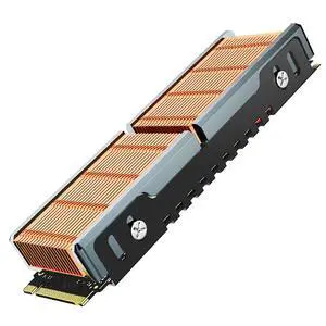 JEYI Finscold Q80 All-Copper M.2 Heatsink, High-Performance Passive NVMe SSD Cooler with Copper Fins for PC/PS5, Compatible with Samsung 980 Pro/970 EVO, WD Black SN850