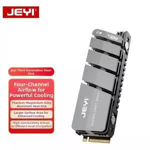 JEYI M.2 NVMe SSD Heatsink Cooler, Aluminum Heat Sink with Thermal Pad for PC/PS5, Compatible with Samsung 980 PRO/970 EVO, WD Black SN850