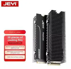 JEYI Divine Fin-1 M.2 SSD Heatsink, Aluminum Cooler with Multi-Layer Fins & Thermal Pad for PC/PS5 NVMe SSD Cooling