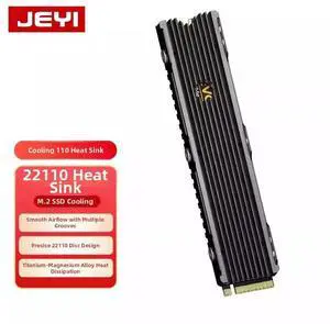 JEYI Cool Warship M.2 22110 NVMe SSD Heatsink for PS5, Aluminum Cooler with Thermal Pad for Extended Length Solid State Drives