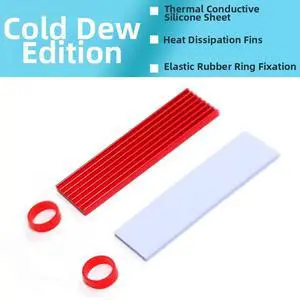 GMTA Cold Dew M.2 SSD Cooler, Red NVMe Heatsink with Turbo Fan for SSD Active Cooling, Compatible with 2280 NGFF/NVMe