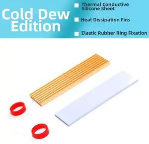 GMTA Cold Dew M.2 SSD Cooler, Gold NVMe Heatsink with Turbo Fan for SSD Active Cooling, Compatible with 2280 NGFF/NVMe