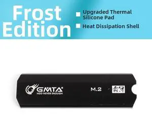 GMTA Frost Fall M.2 SSD Cooler, Black NVMe Heatsink with Turbo Fan for SSD Active Cooling, Compatible with 2280 NGFF/NVMe