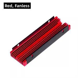 GMTA M.2 2280 SSD Aluminum Heatsink, Red Passive Cooler for NVMe/NGFF Solid State Drive