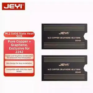 JEYI 2242/2230 SSD Heatsink Kit, 2-Pack 0.15mm Ultra-Thin Graphene Copper Cooler for Laptop & Gaming Console