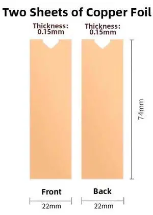 JEYI Pure Copper M.2 SSD Heatsink, 2-Pack 0.15mm Ultra-Thin Copper Foil Cooler for NVMe Laptop/Desktop, 100% Copper Material for Maximum Thermal Conductivity