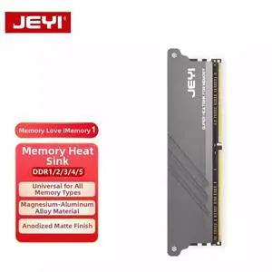 JEYI Memory Love DDR5 Desktop RAM Heatsink, Black Aluminum Cooler for DDR5/DDR4/DDR3 Memory Modules, Standard Size Heat Spreader