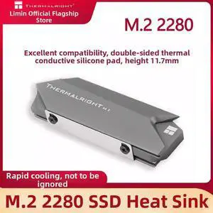 Thermalright M.2 2280 Pro SSD Heatsink, Premium Aluminum Cooler for High-Performance NVMe SSD, Enhanced Heat Spreader with Superior Thermal Dissipation Grey