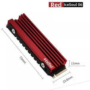 JVFYI Ice Soul 06 M.2 NVMe SSD Heatsink, Red Aluminum Cooler for PS5 Slim & Desktop 2280 SSD, Ultra-Thin Heat Spreader JVFYI Ice Soul 06 M.2 NVMe SSD Heatsink, Red Aluminum Cooler for PS5 Slim & Desktop 2280 SSD, Ultra-Thin Heat Spreader