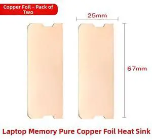 FINALCOOL Ink Copper NB02 RAM Heatsink, 0.1mm Ultra-Thin Pure Copper Foil for Laptop DDR4/DDR5 Memory, Enhanced Thermal Conductivity