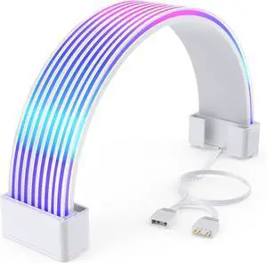 JVFYI 2x8 RGB PSU Cables Strips,Addressable ARGB Strip for 12VHPWR 8 Pin 2x8 Pin GPU Extension Cable Modular Cable,5V3Pin SYNC,Customized PC Cases 10In