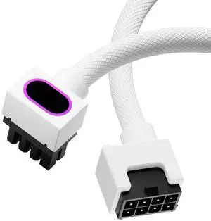 JVFYI 8PIN GPU Extension Cable, ARGB PC Cable with 5V 3Pin,18AWG 90° Right-Angle Design for Cleaner PC Builds,Male-to-Female Connectors Suitable for Various GPU and Power Supply.30CM(White-GPU-Clip A)