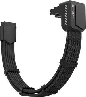 PCIE 5.1 GPU Extension Cable with 90 Degree 12V-2x6 Angle Adapter,16pin (12+4) 12VHPWR PCIe 5.1 PSU Cable Extension for RTX 40/50 Series with Combs-Standard Type-Black