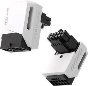 PCIe 5.1 Adapter - 600W 12+4pin,16pin 12VHPWR GPU Power Connector,12V-2x6 GPU Adapter,90 Degree Right Angle - Compatible with RTX 3090Ti, 4070Ti, 4080, 4090 GPU - STD Type, White, 1 Pack