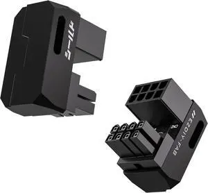 8-Pin PCIe GPU Power Adapter,180-Degree U-Turn Angled Connector, Aluminum Design for Graphics Cards  Standard Type,Black-2 Pack