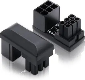 JVFYI GPU VGA PCIe 6 Pin U Turn 180 Degree Angle Connector Power Adapter Board for Desktop Graphics Card-Standard+Reverse Type 2-Pack