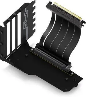 Vertical GPU Mount with High-Speed PCIE 4.0 Riser Cable, Shield Series, 115mm/4.52in Flexible Extension, 90 Degree Connector, Only Compatible to Full-Opened PCIe Slots-Black-YIHPI344