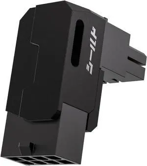 8-Pin PCIe GPU Power Adapter,90-Degree Angled Connector, Aluminum Design for Graphics Cards  Standard Type,Black-1 Pack