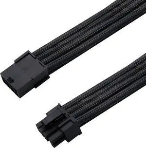 JVFYI Sleeved Cable PCIE 6+2 Pin - Cable Extension for Power Supply- Black