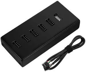 Internal USB 2.0 9-Pin Expansion Hub - 1 to 5 Port USB Magnetic Splitter for Temp Display Screen of PC Case AIO CPU Cooler and More Black Internal USB 2.0 9-Pin Expansion Hub - 1 to 5 Port USB Magnetic Splitter for Temp Display Screen of PC Case AIO CPU Cooler and More Black