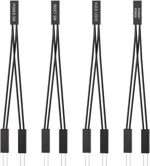 JVFYI PC Power Switch Splitter, 2 Pin 2.54mm 1 Female to 2 Male Power SW Reset SW HDD LED Jumper Splitter Adapter for PC Motherboard Power ON Off Reset Hard Drive LED