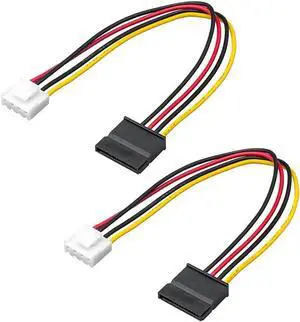 JVFYI 2Pack 4 Pin to SATA Female Hard Drive Power Adapter Cable Compatible with Hikvision Video Recorder 7.87inch (20cm)