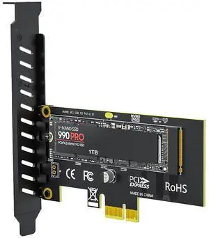 M.2 NVMe to PCIe 4.0 x1 Adapter Card, 16 Gbps Aluminum Desktop Converter Support 2280 SSD M.2 NVMe to PCIe 4.0 x1 Adapter Card, 16 Gbps Aluminum Desktop Converter Support 2280 SSD