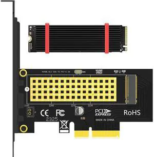 PCIe 4.0 NVMe M.2 SSD Adapter with Aluminum Heatsink - 64Gbps Gen4 Expansion Card for X4/X8/X16 Slots