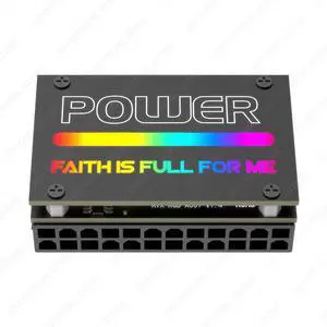 90° ATX 24-Pin RGB Adapter - 18 Lighting Mode Motherboard Power Connector for Desktop PC