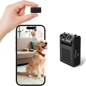Hidden Camera, 2025 Nanny Cam for Home | Motion Detection Without WiFi, Free 1-Year Cloud Storage, 4K HD Day & Night Recording Smart Mini Camera for Home/Baby/Pet (Black)