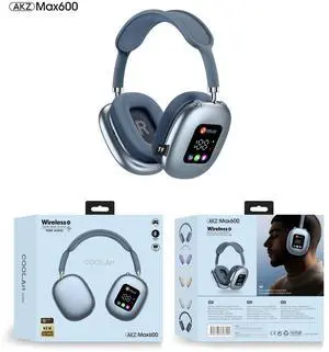 AKZ MAX600 RGB Headphones with LED Screen, Wireless Bluetooth Headset, Foldable Gaming Headphones with TF Card Reader, Digital Display, Noise Cancelling - Private Mold Design (Black) MAX600 Blue AKZ MAX600 RGB Headphones with LED Screen, Wireless Bluetooth Headset, Foldable Gaming Headphones with TF Card Reader, Digital Display, Noise Cancelling - Private Mold Design (Black) MAX600 Blue