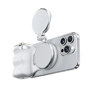 Magnetic Wireless Bluetooth Camera Remote with Zoom, Anti-Shake Stabilizer Grip Handle for Smartphone Photography & Vlogging