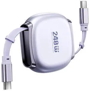 JVFYI Retractable Stretch Coiled USB-C Cable 480Mbps 140W for Laptop Phone Tablet Type-C Male to Male Cable Power & Data (Purple Color) JVFYI Retractable Stretch Coiled USB-C Cable 480Mbps 140W for Laptop Phone Tablet Type-C Male to Male Cable Power & Data (Purple Color)