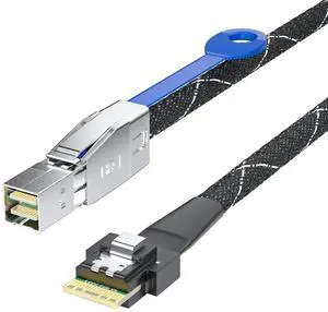 JVFYI SFF-8644 to SlimSAS 4i Cable, 12Gbps SAS 3.0 External Mini SAS HD to SFF-8654 Cable, High-Speed Copper Twinax for Server/Storage/RAID, 0.5m/1.6ft JVFYI SFF-8644 to SlimSAS 4i Cable, 12Gbps SAS 3.0 External Mini SAS HD to SFF-8654 Cable, High-Speed Copper Twinax for Server/Storage/RAID, 0.5m/1.6ft