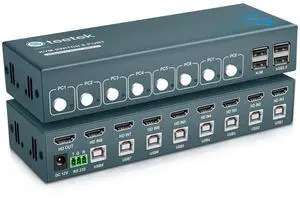 USB 2.0 HDMI KVM Switch 1 Monitors 8 Computers, 4K@30Hz KVM Switches for 8 Computers Sharing Monitor Keyboard Mouse Hard Drives Printer, with EDID Adaptive, USB 2.0 HDMI KVM Switch 1 Monitors 8 Computers, 4K@30Hz KVM Switches for 8 Computers Sharing Monitor Keyboard Mouse Hard Drives Printer, with EDID Adaptive,