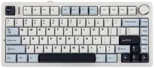 x Aula F75 Gasket Mechanical Keyboard, 75% Wireless Hot Swappable Gaming Keyboard with Five-Layer Padding&Knob, Bluetooth/2.4GHz/USB-C, RGB (Light Blue, LEOBOG Reaper Switch)