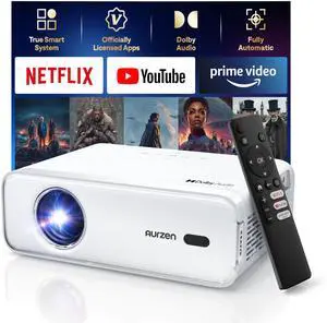EAZZE D1 Smart Projector with WiFi and Bluetooth, Netflix-Officially-Licensed, Auto Focus & Keystone, DoIby Audio, Zoom, Native 1080P Movie, Portable Outdoor Mini Projector, White EAZZE D1 Smart Projector with WiFi and Bluetooth, Netflix-Officially-Licensed, Auto Focus & Keystone, DoIby Audio, Zoom, Native 1080P Movie, Portable Outdoor Mini Projector, White