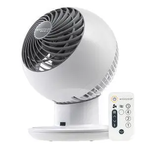 USA WOOZOO Air Circulator Fan with Remote, Oscillating, 5 Speeds, 82ft Max Air Distance, 90° Adjustable Tilt, 30db Quiet Motor, Small Fan for Bedroom, Office, Dorm, White